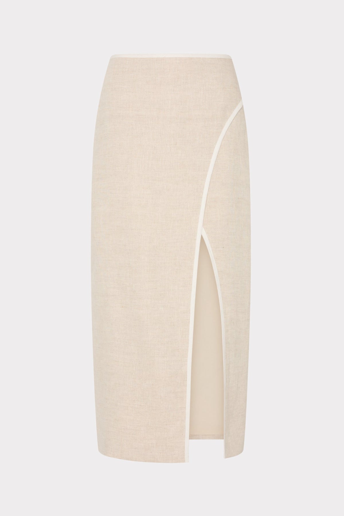 Neriya Linen Contrast Skirt - Natural/White