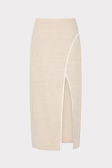 Neriya Linen Contrast Skirt - Natural/White