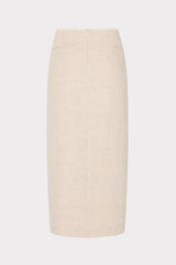 Neriya Linen Contrast Skirt - Natural/White