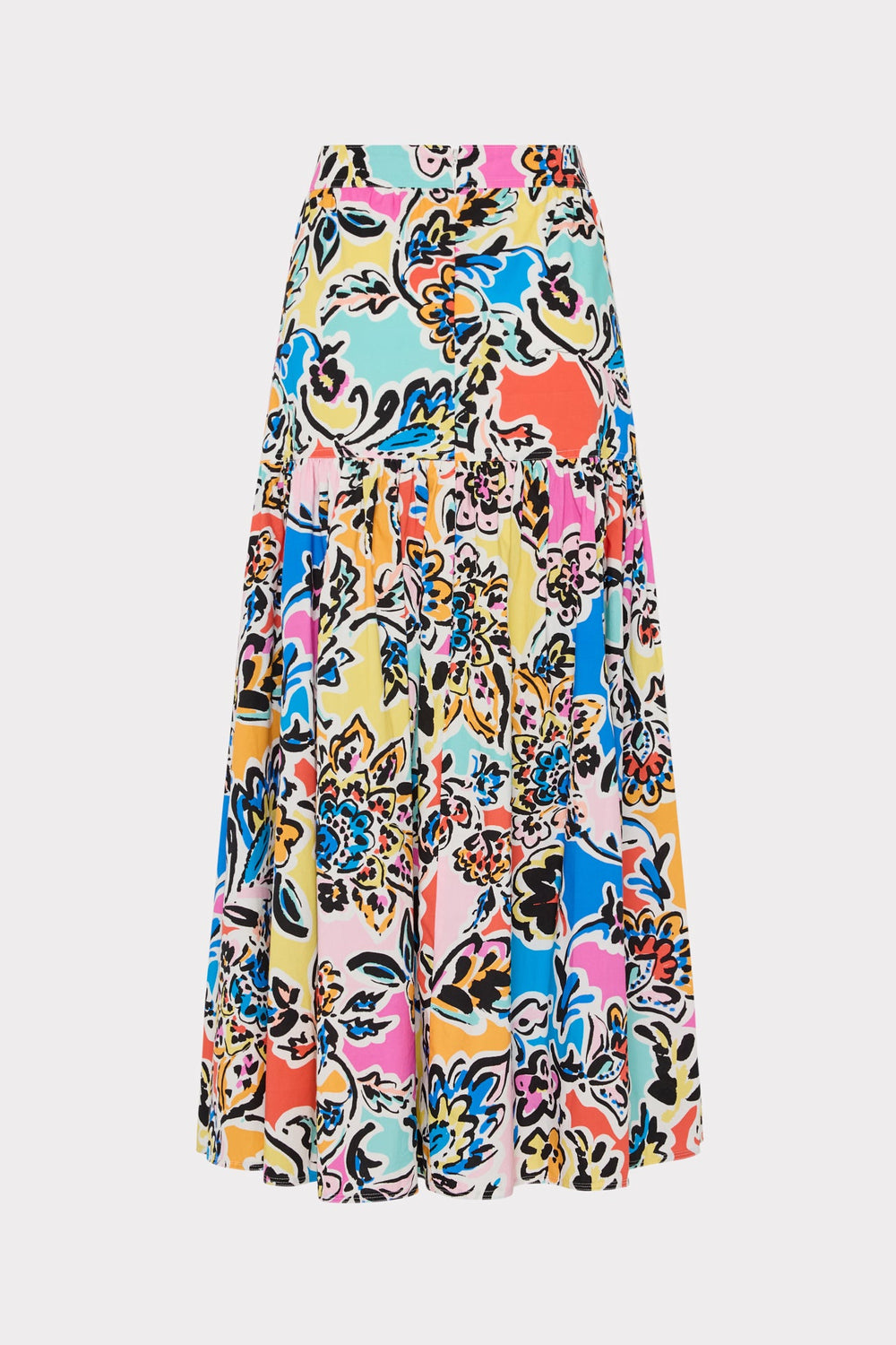 Novi Rainbow Oasis Poplin Maxi Skirt - Black Multi