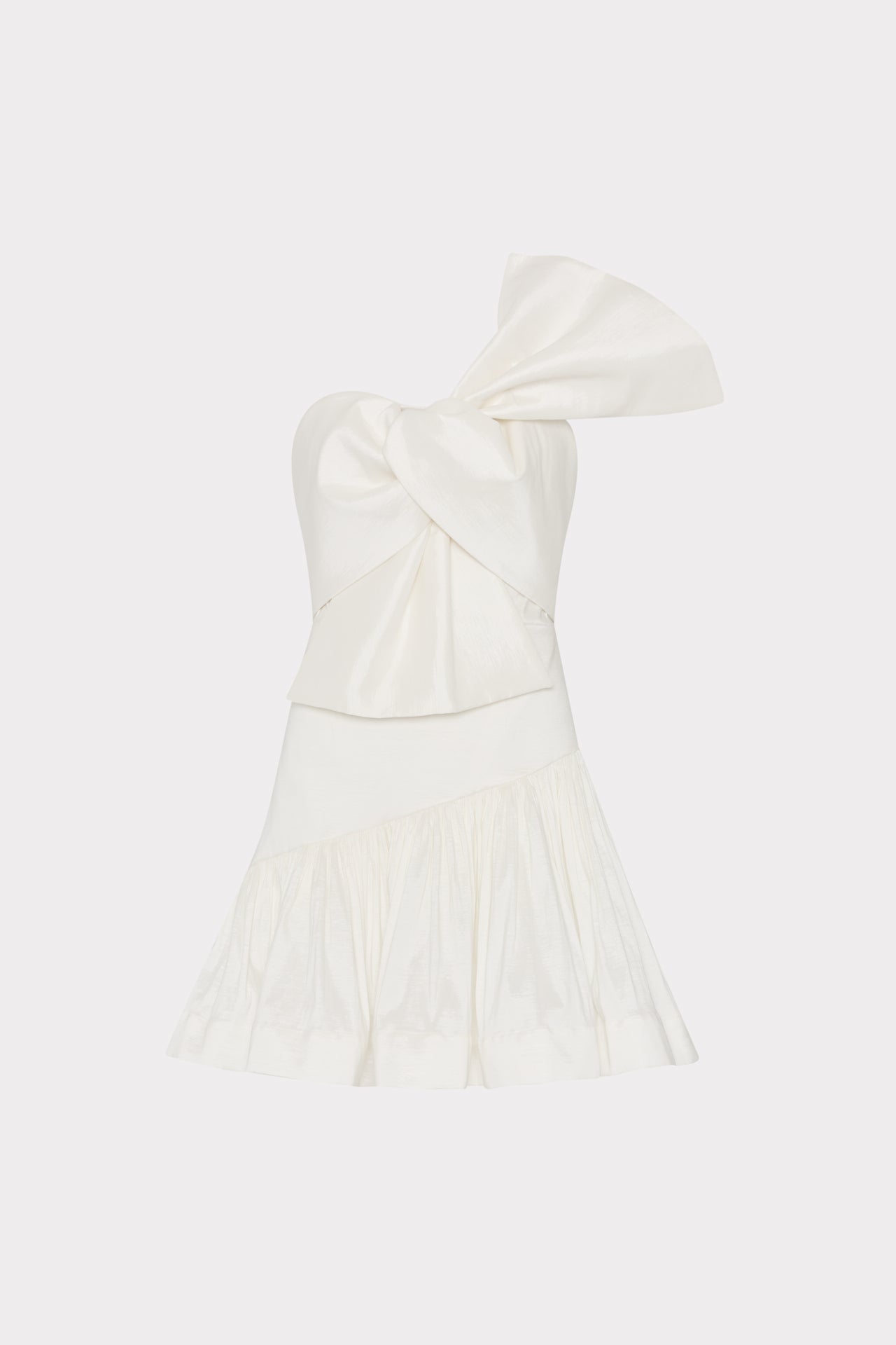 Harley Bow Taffeta Mini Dress - Ecru