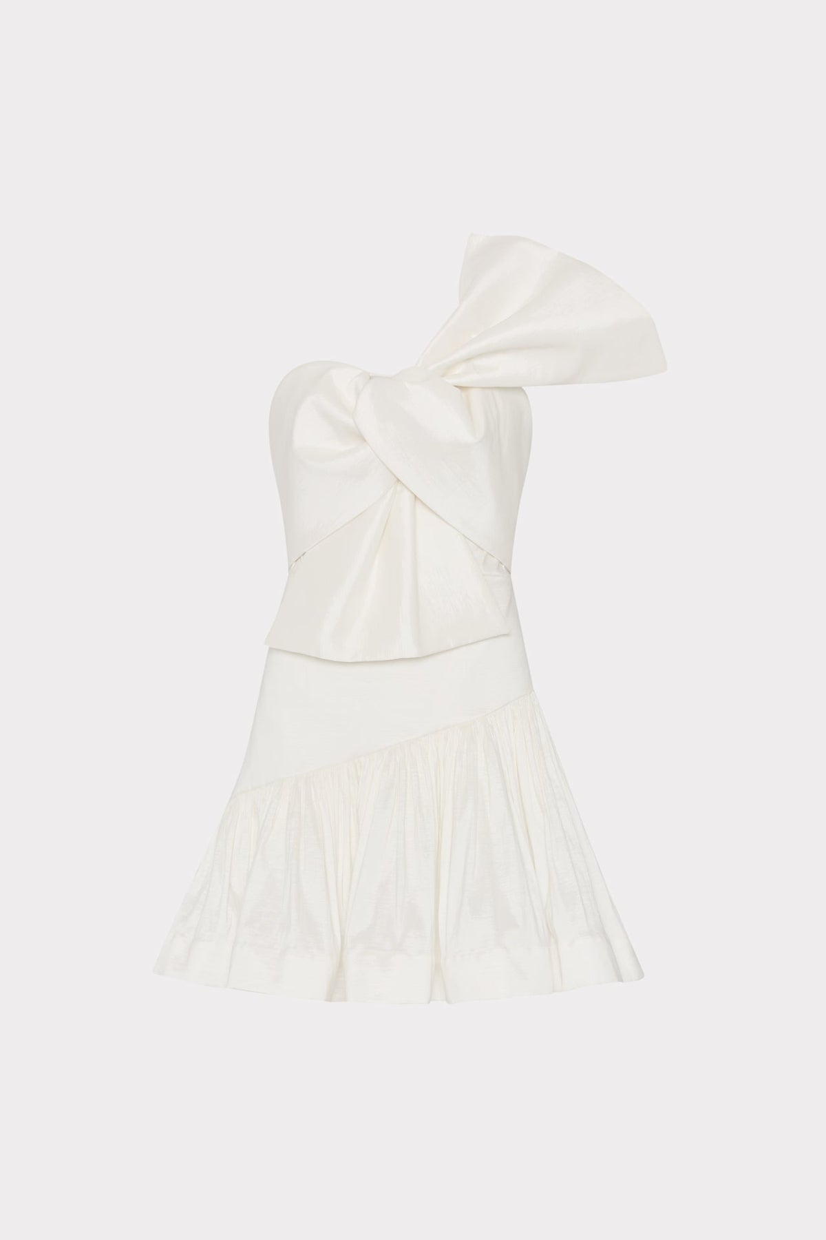Harley Bow Taffeta Mini Dress - Ecru