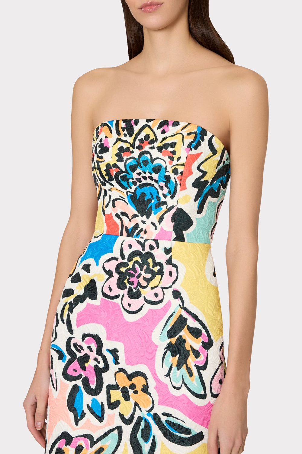 Orion Rainbow Oasis Jacquard Dress - Black Multi