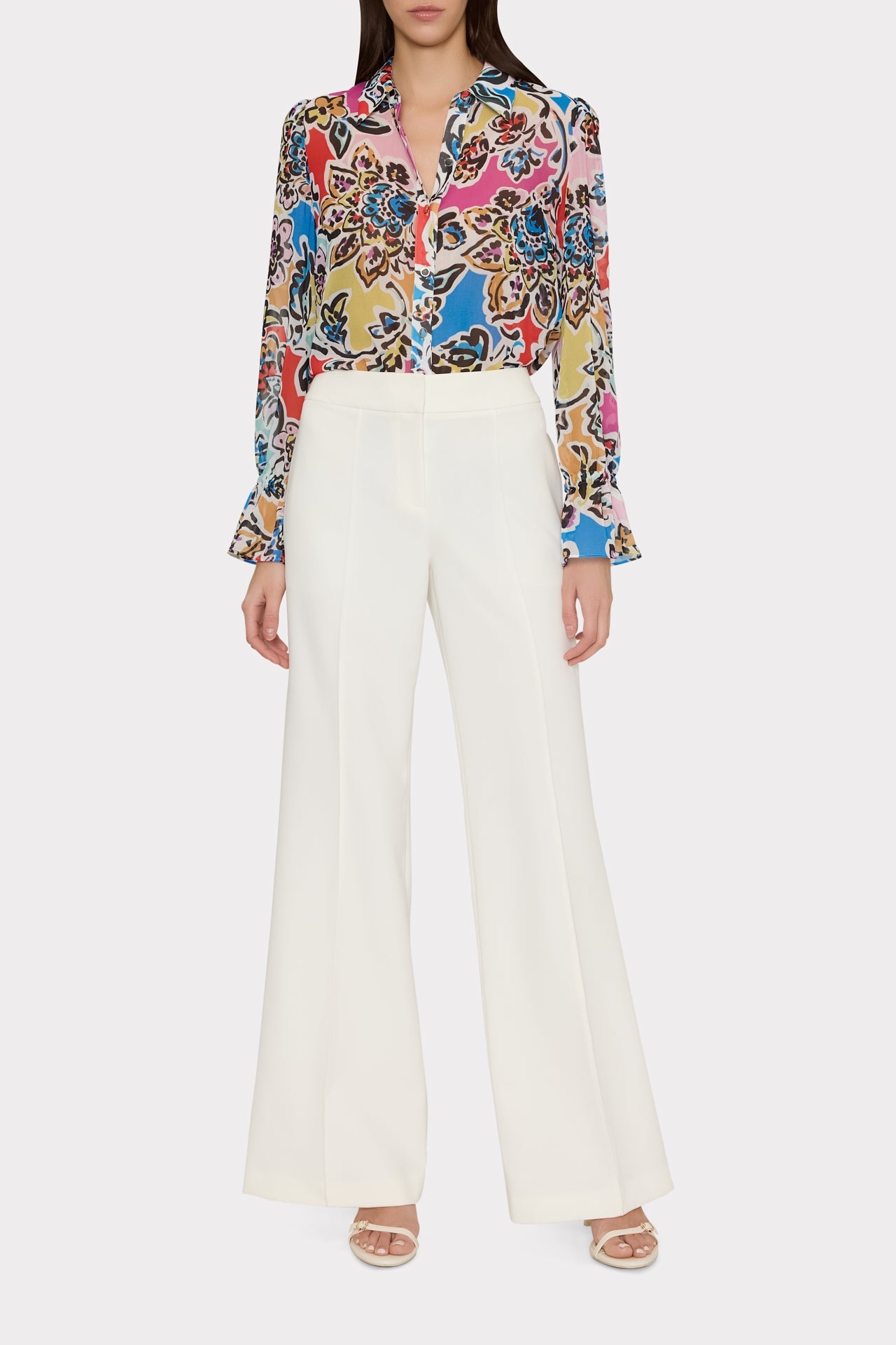 Lacey Rainbow Oasis Blouse - Black Multi