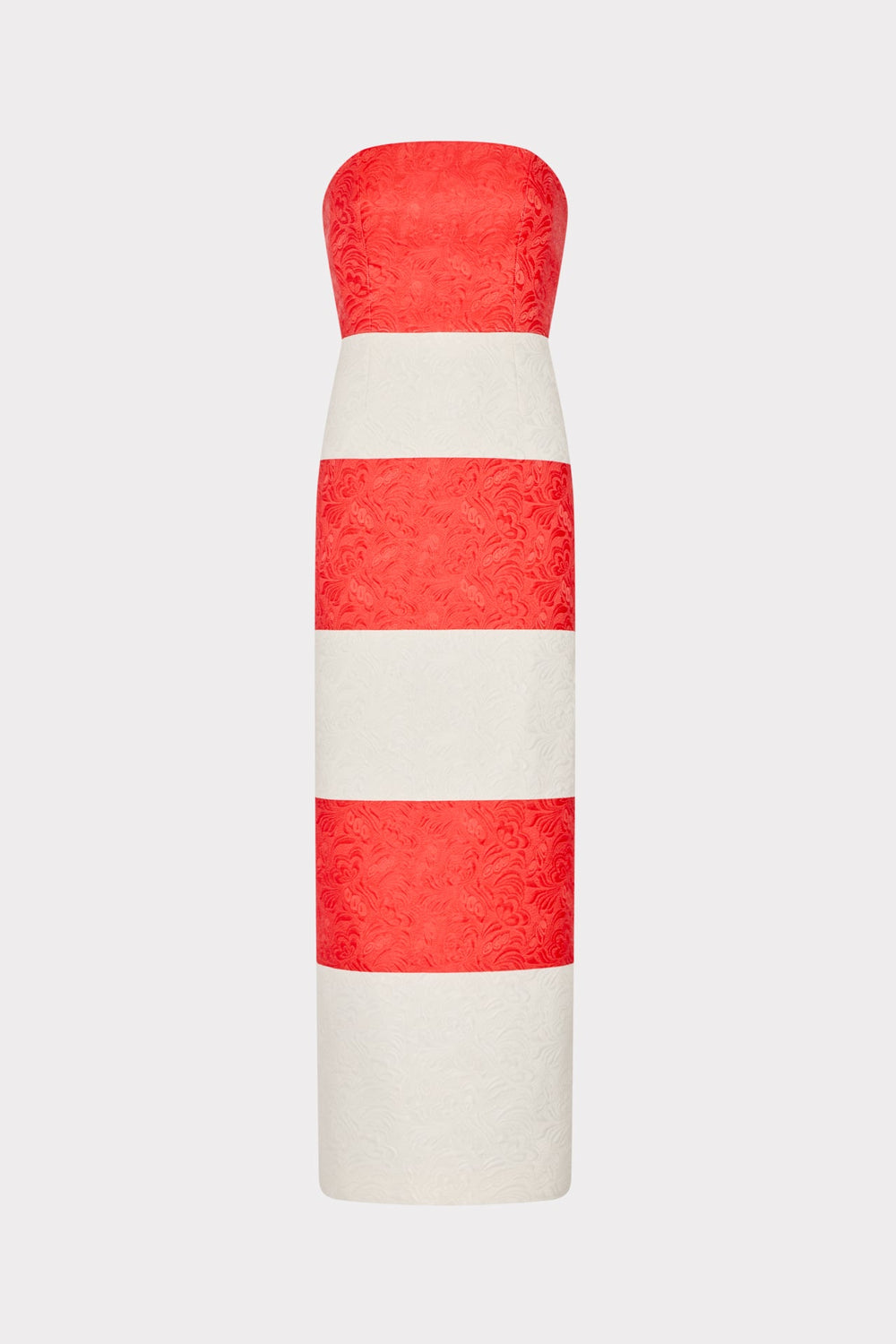 Orion Stripe Jacquard Dress - Red/White