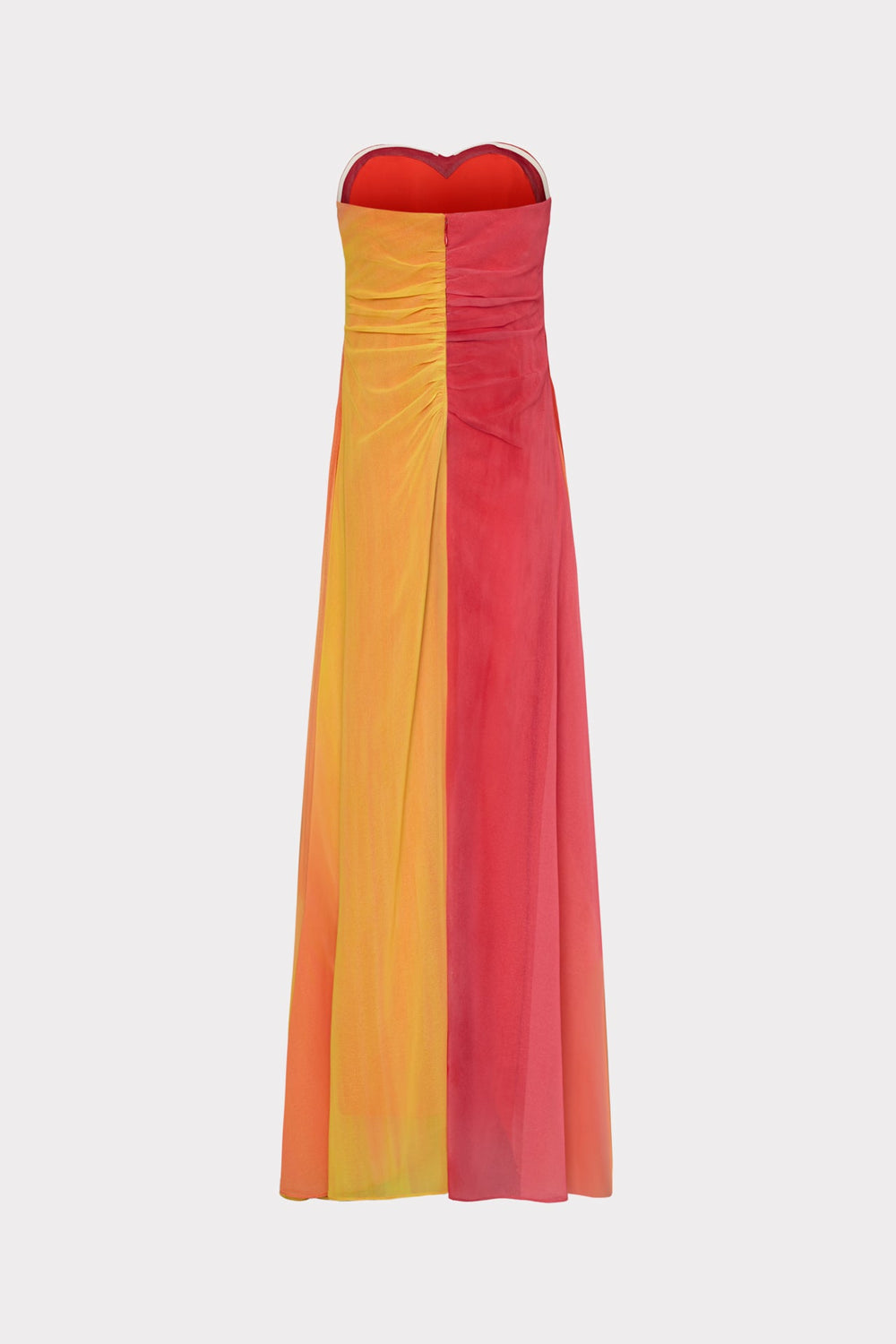 Sunset Stripe Strapless Dress - Coral Multi