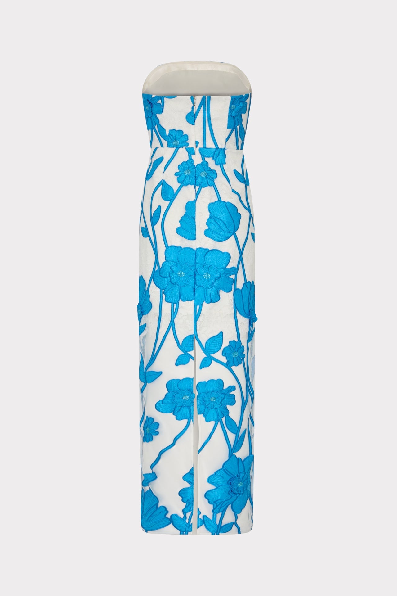 Magnolia Grand Fleur Embroidered Lace Dress - Blue/White