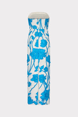 Magnolia Grand Fleur Embroidered Lace Dress - Blue/White