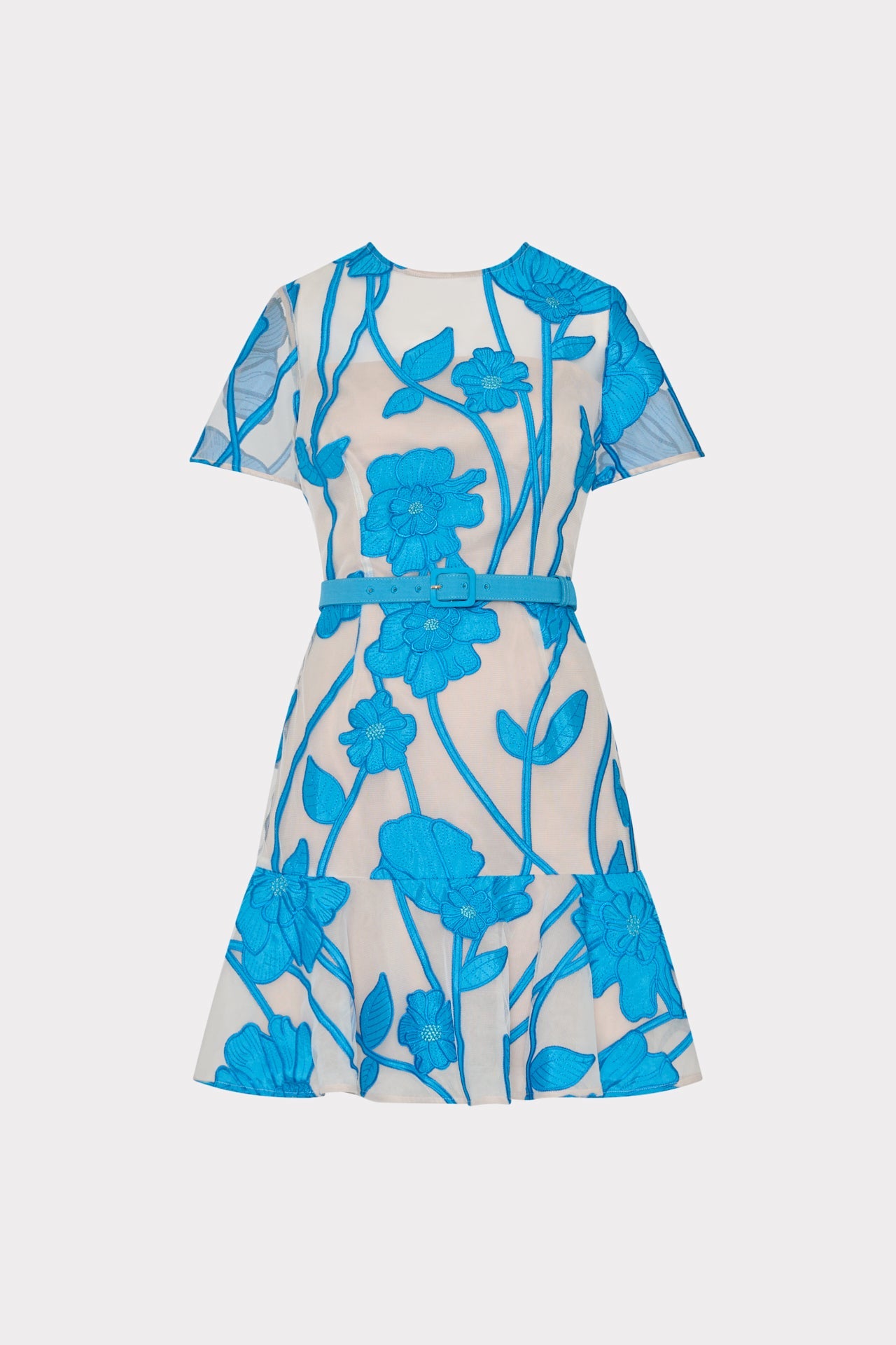 Rosie Grand Fleur Embroidered Mini Dress - Blue