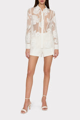 Ashton Grand Fleur Embroidered Top - White