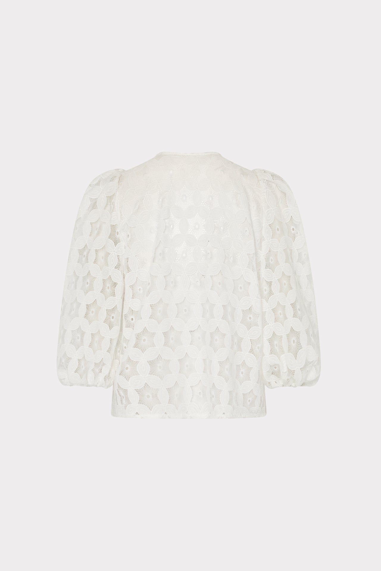 Nannie Circular Embroidery Eyelet Top - White