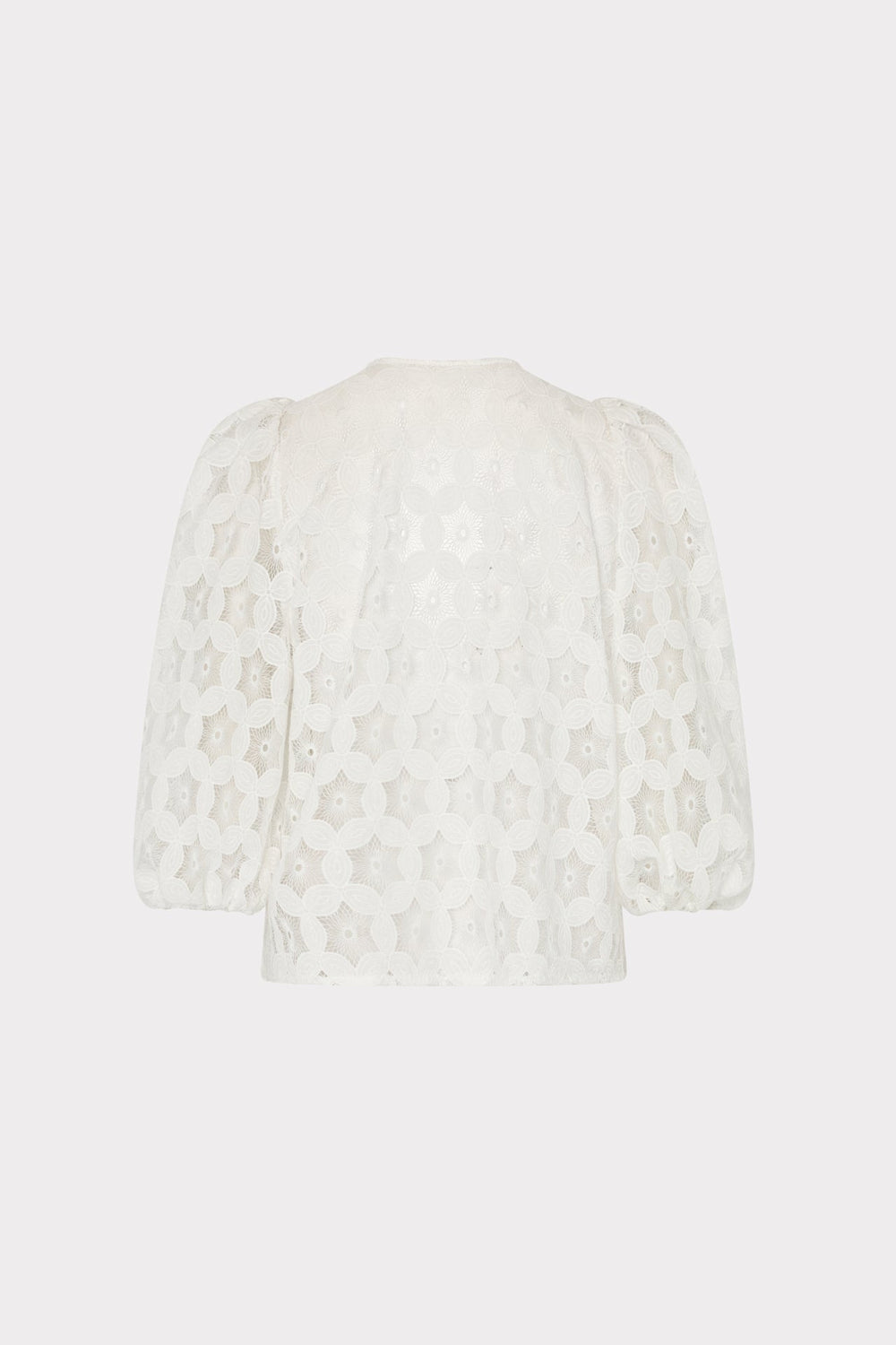 Nannie Circular Embroidery Eyelet Top - White