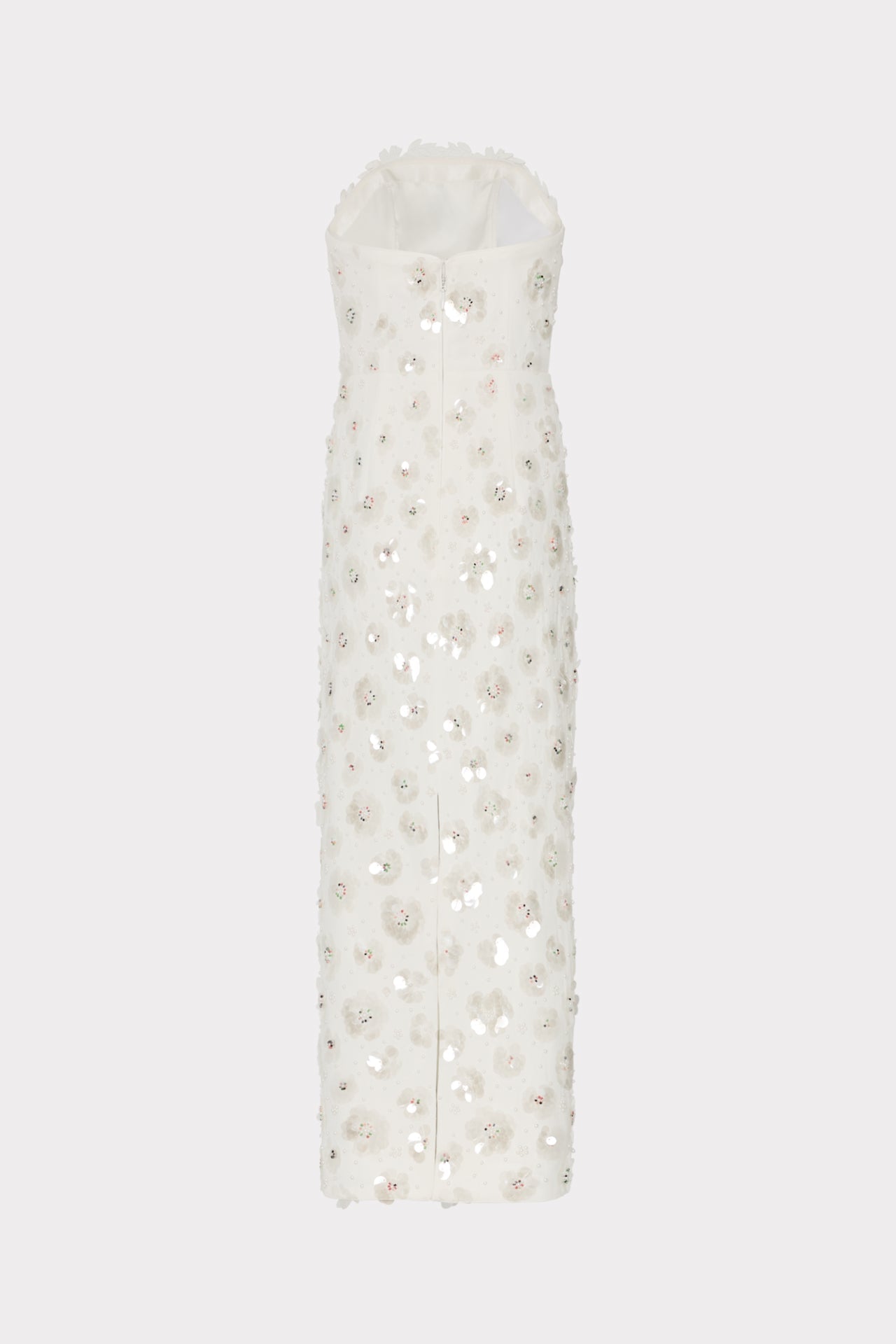 Kait Fleur Paillette Midi Dress - White