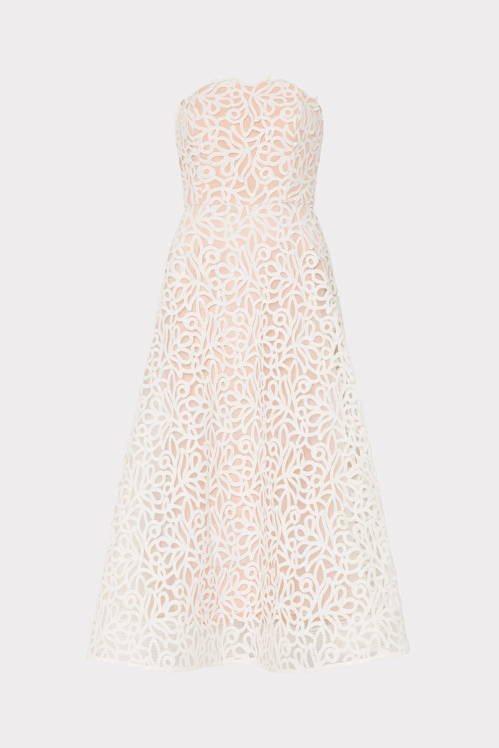 Petunia Curled Lace Gown - White