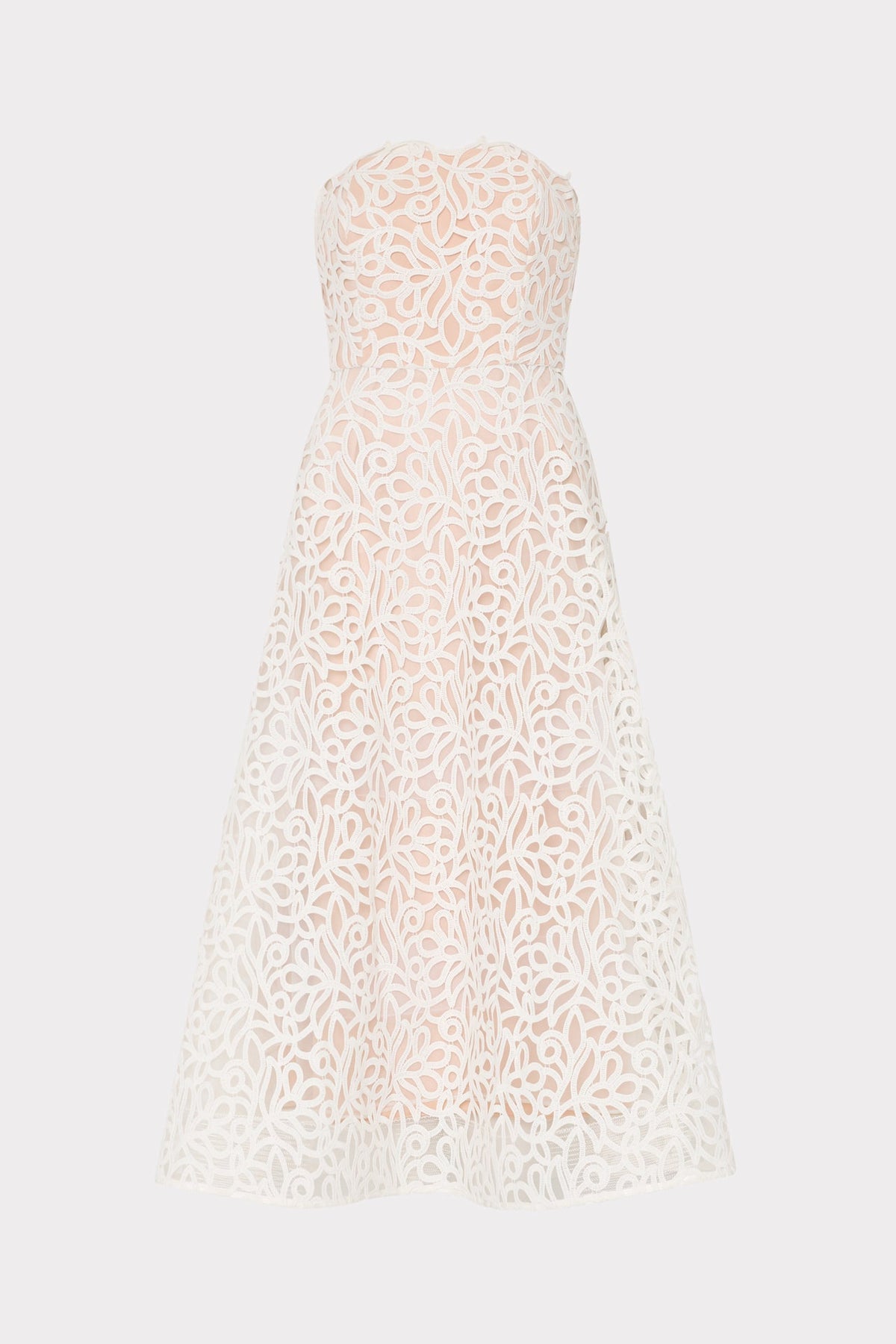 Petunia Curled Lace Gown - White