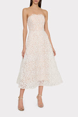 Petunia Curled Lace Gown - White