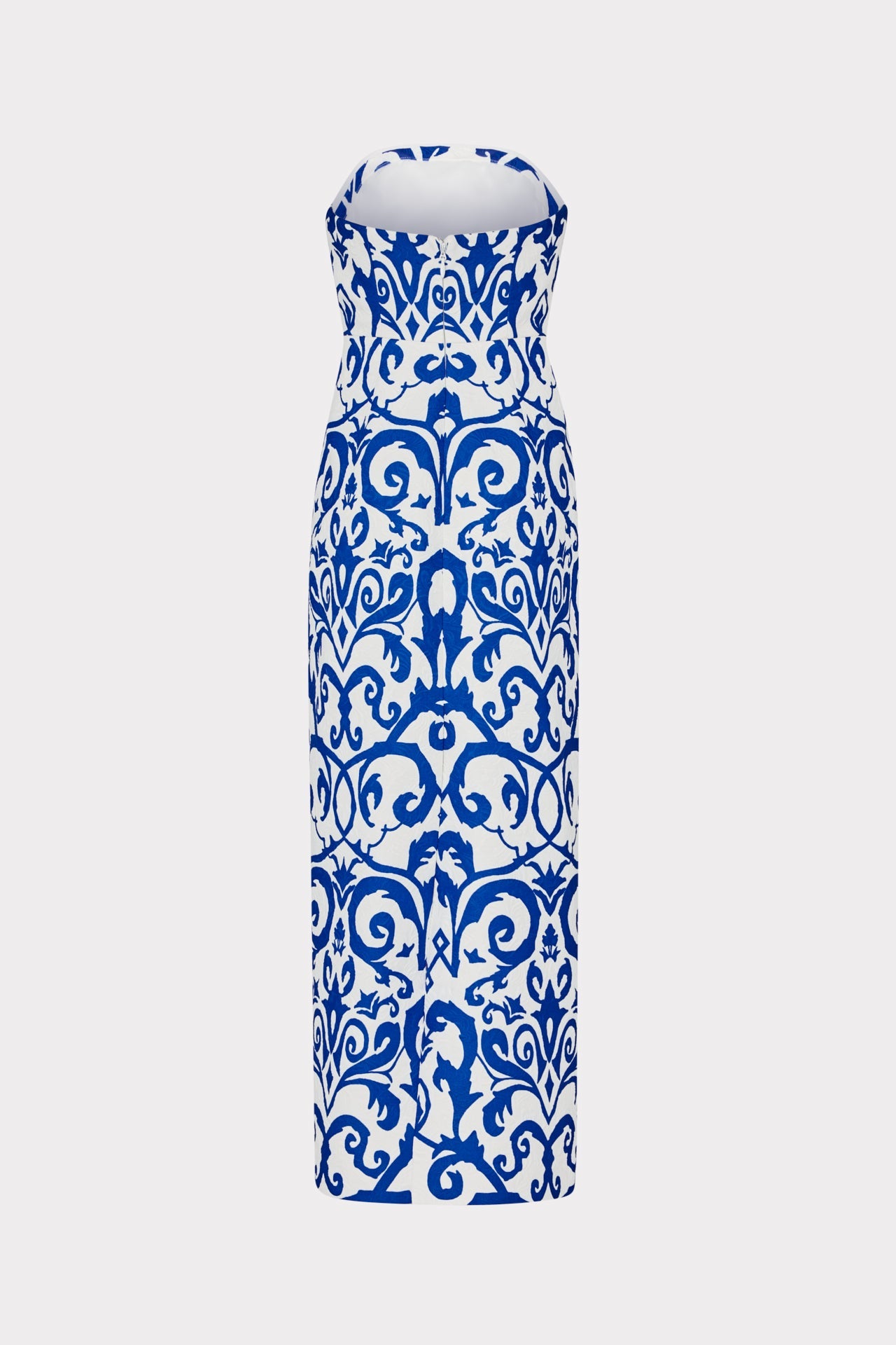 Orion Scroll Embroidery Dress - Blue/White