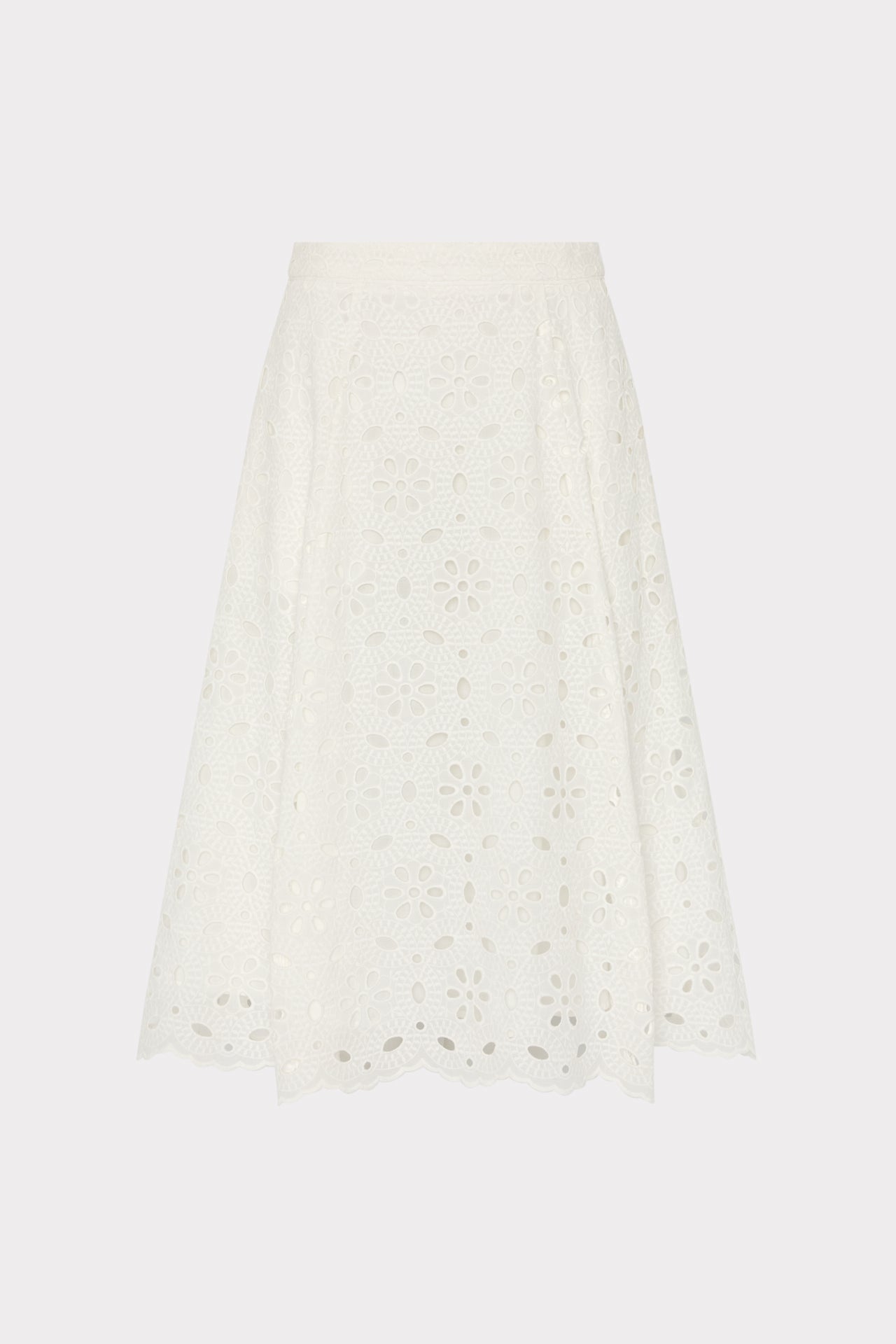 Noella Floral Eyelet Skirt - White
