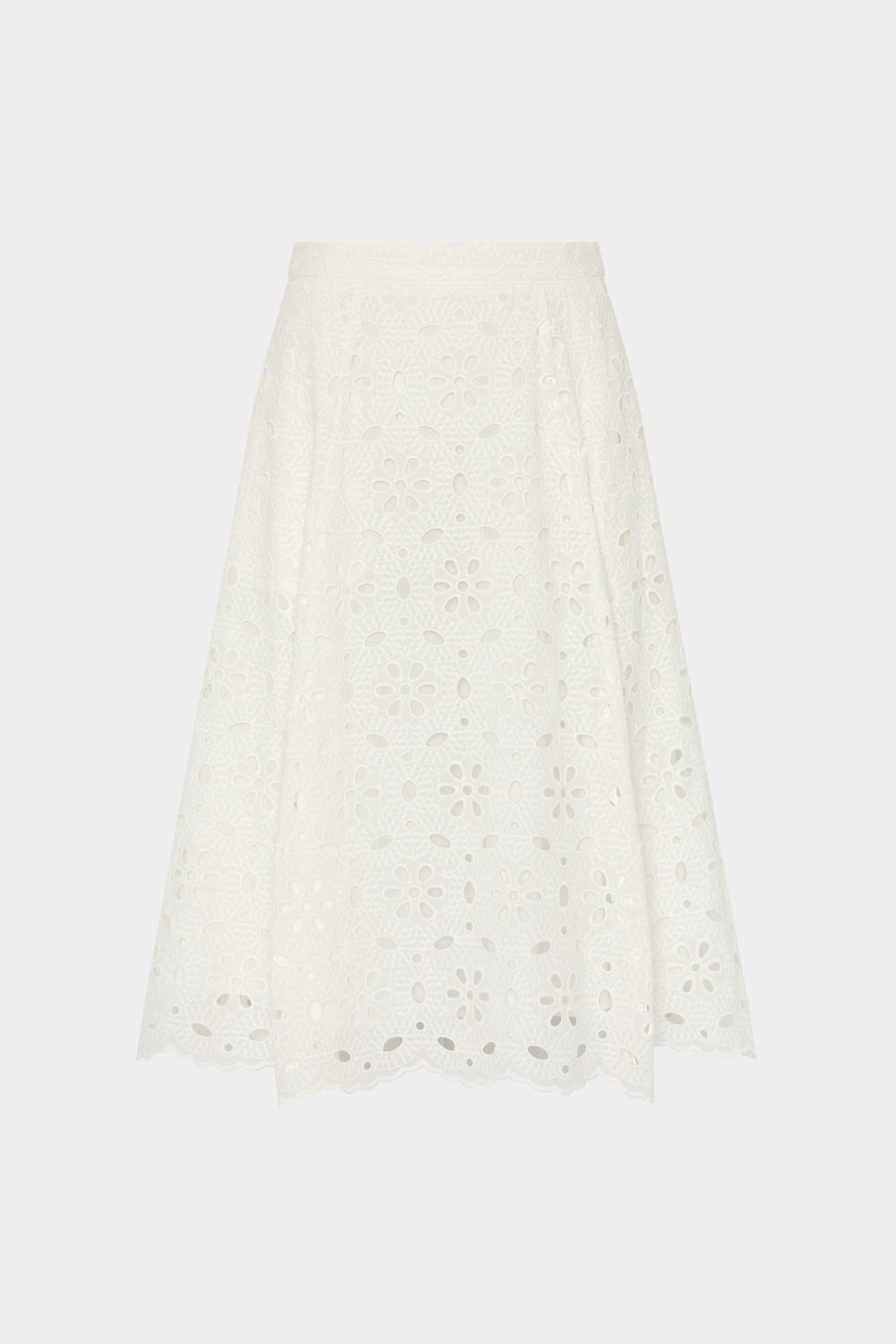 Noella Floral Eyelet Skirt - White