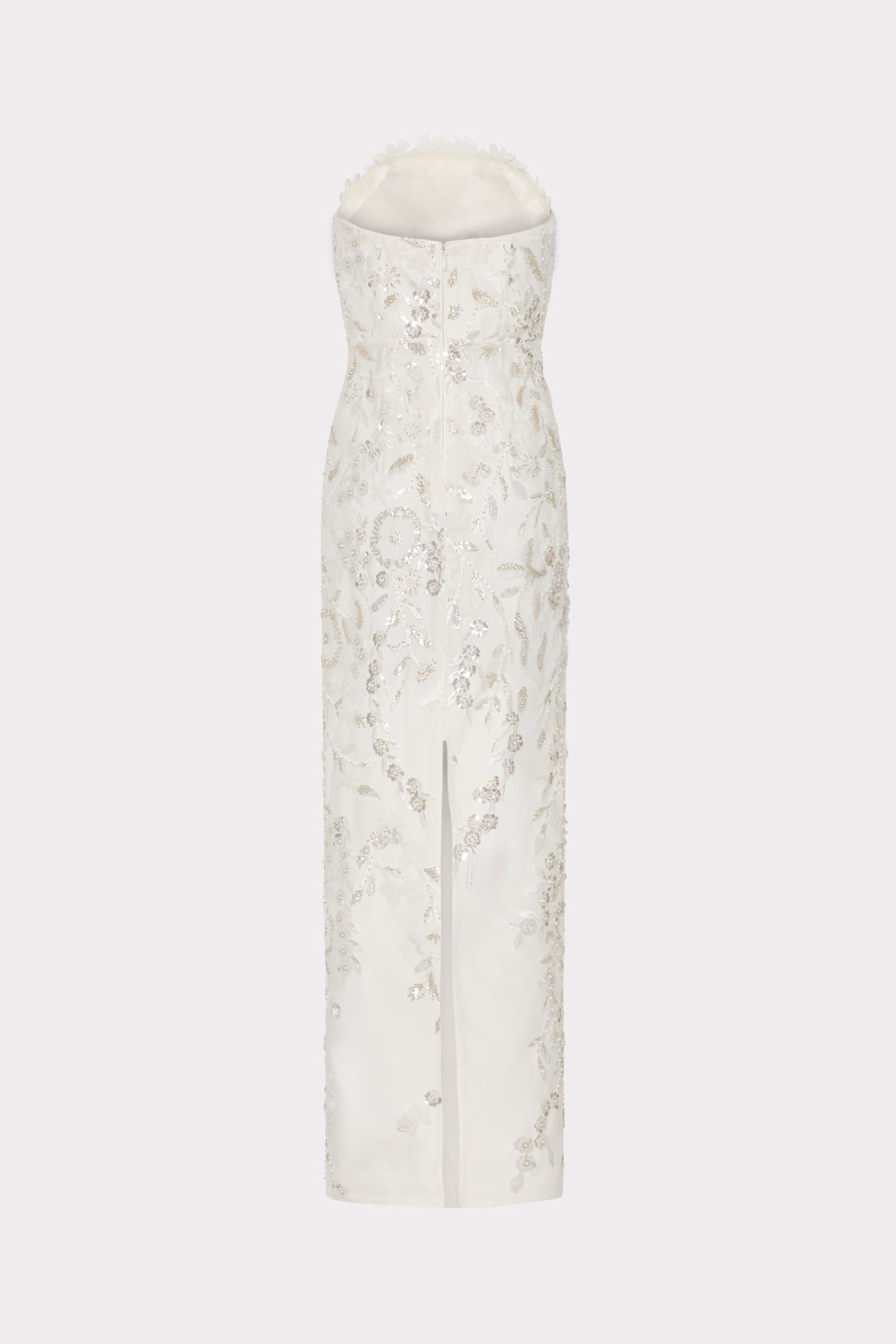 Magnolia Beaded Dream Sequin Maxi Dress - White/Silver