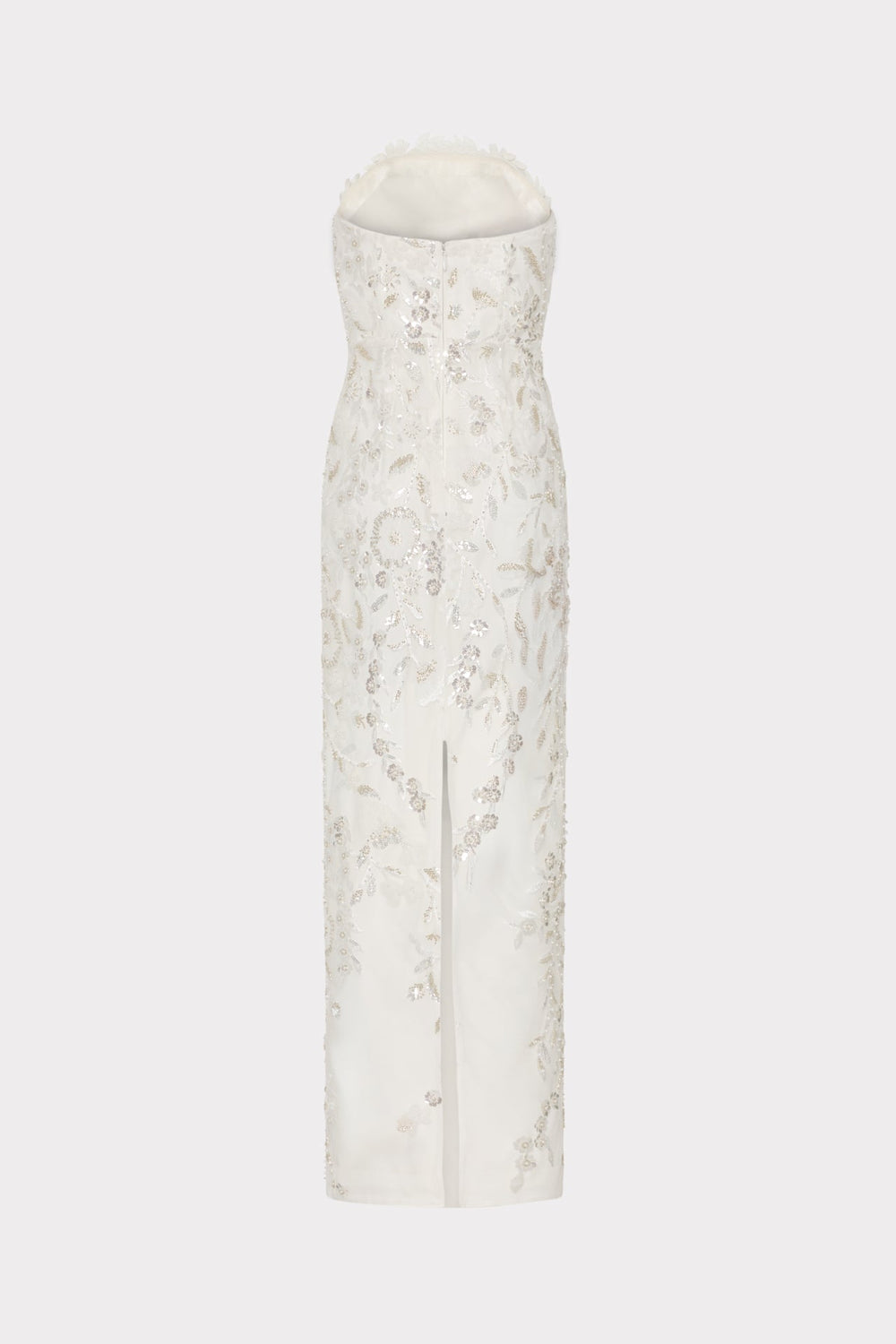 Magnolia Beaded Dream Sequin Maxi Dress - White/Silver