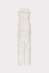 Magnolia Beaded Dream Sequin Maxi Dress - White/Silver