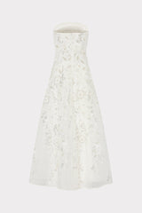 Petunia Beaded Dream Sequins Gown - White/Silver