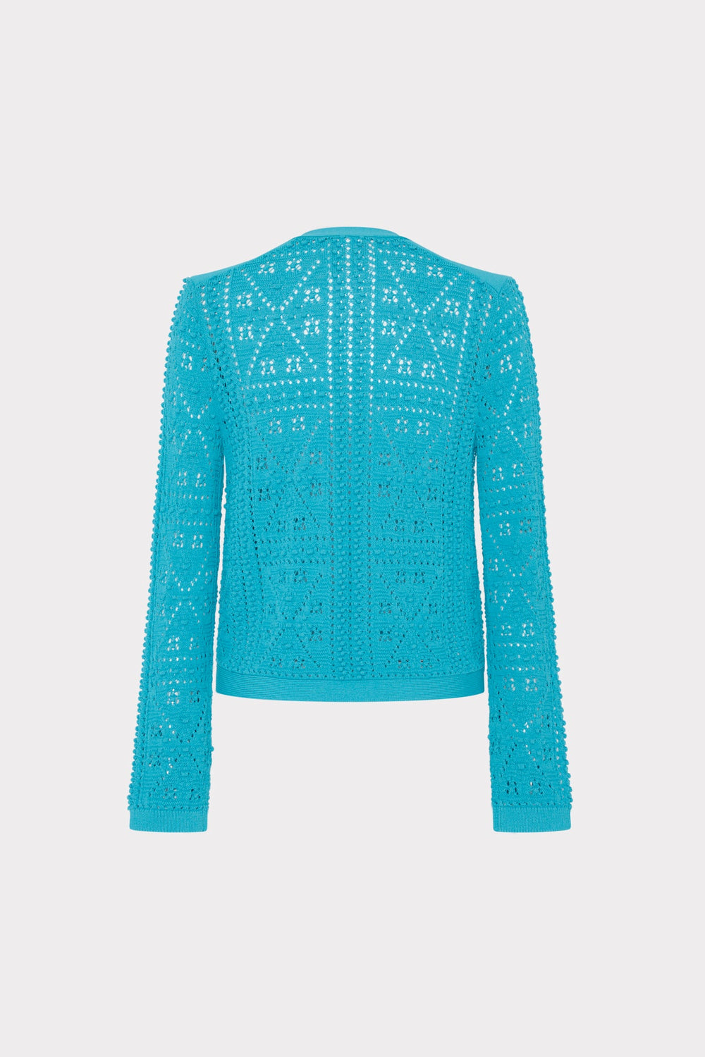 Bubble Pointelle Knit Jacket - Bright Blue