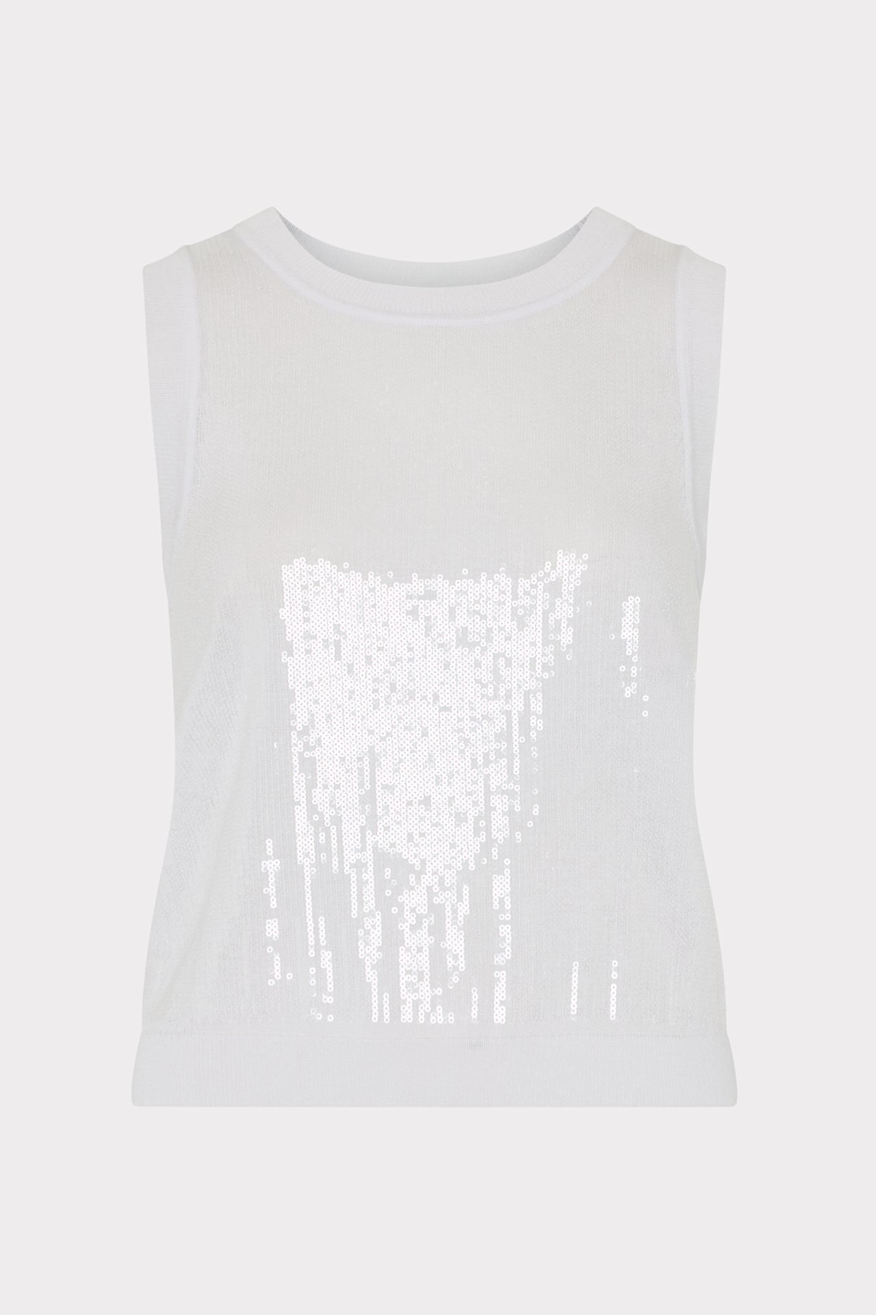 Sequin Knit Shell Top - Ecru