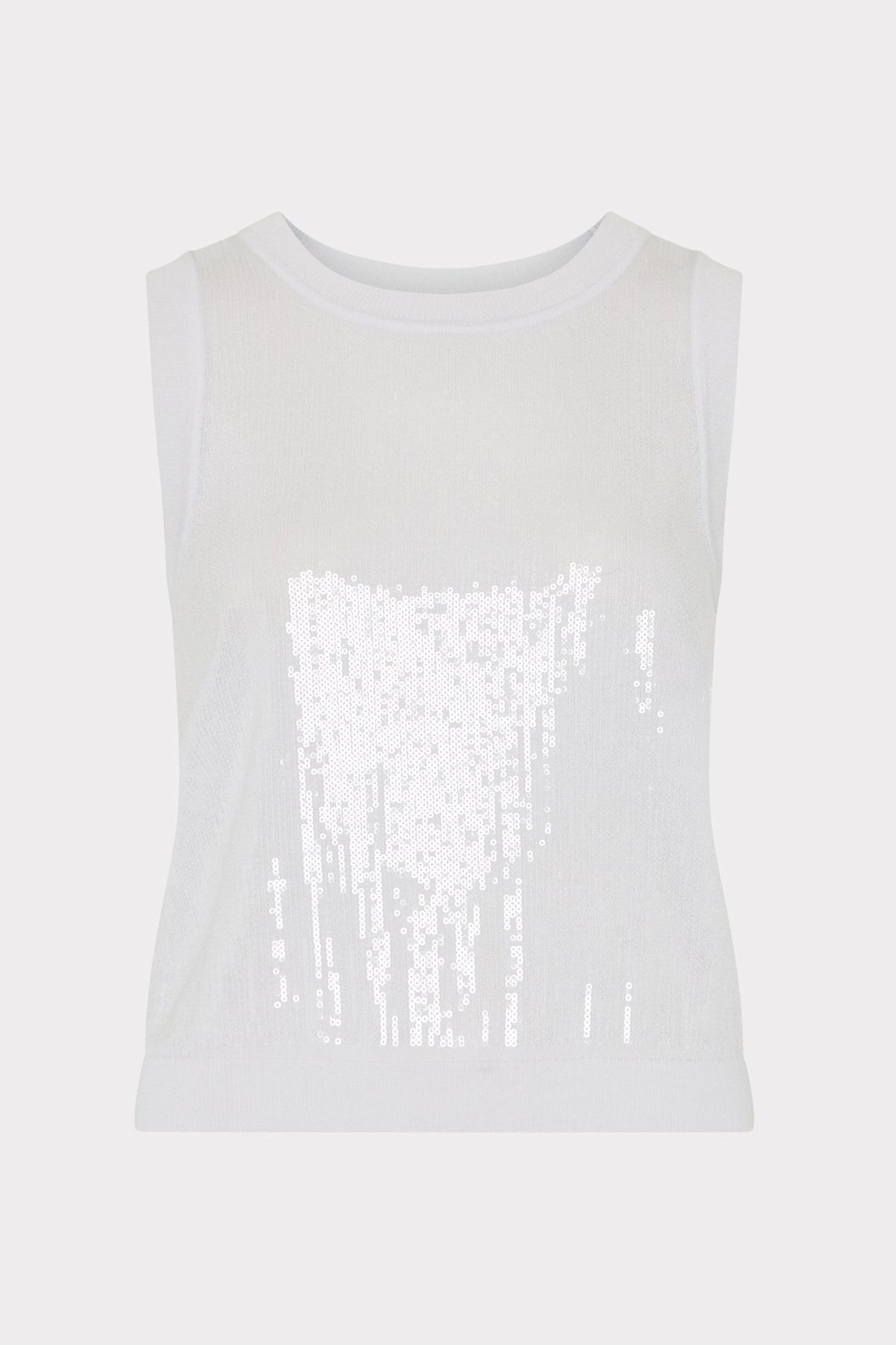 Sequin Knit Shell Top - Ecru