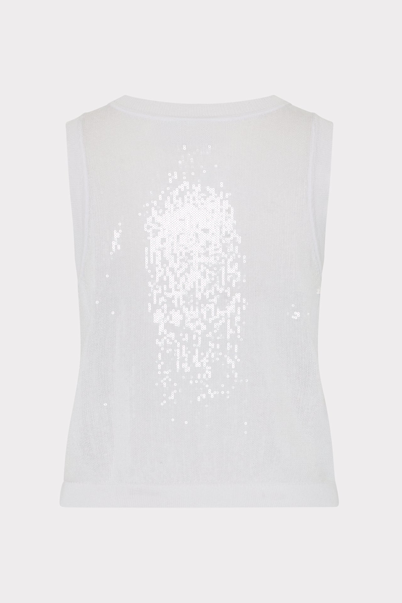 Sequin Knit Shell Top - Ecru