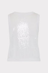 Sequin Knit Shell Top - Ecru