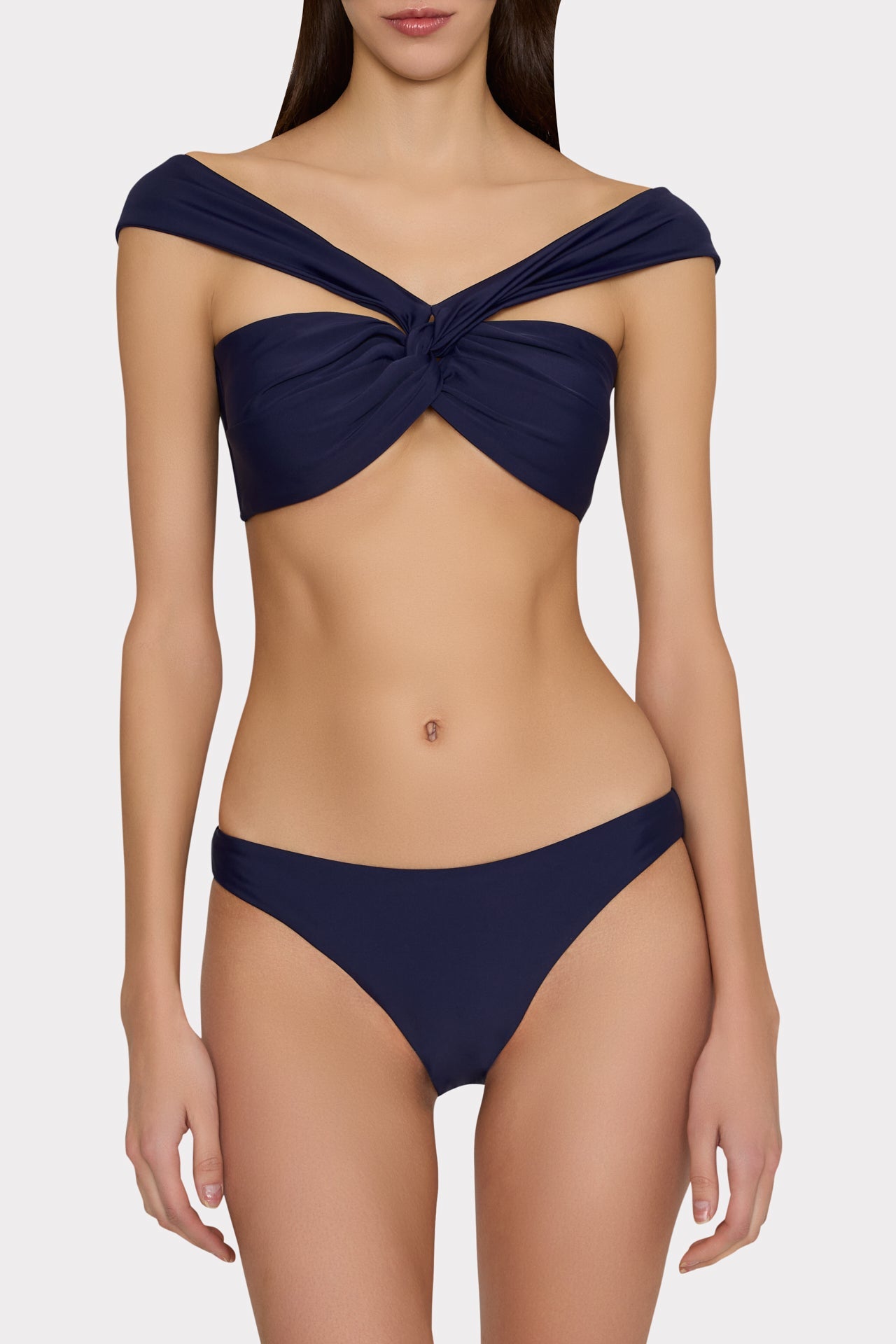 Olivia Draped Bandeau Top - Navy