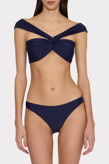 Olivia Draped Bandeau Top - Navy