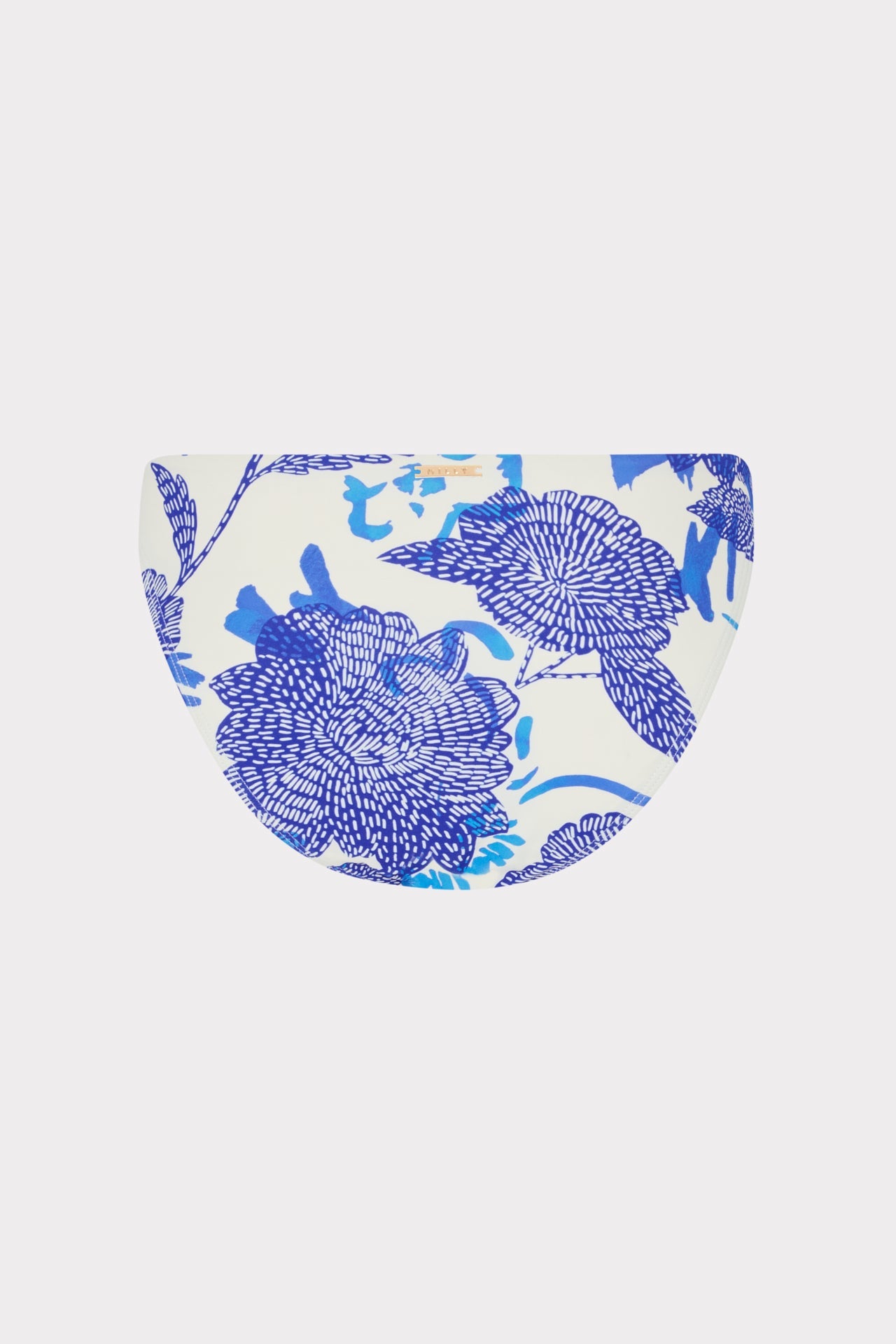 Margot Brushwork Floral Bikini Bottom - Blue Multi