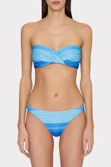 Sunset Stripe Twist Bandeau Top - Blue Multi