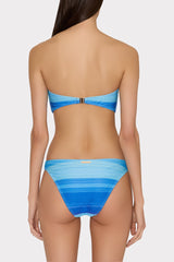 Sunset Stripe Twist Bandeau Top - Blue Multi