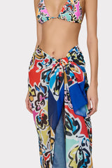 Rainbow Oasis Sarong - Black Multi