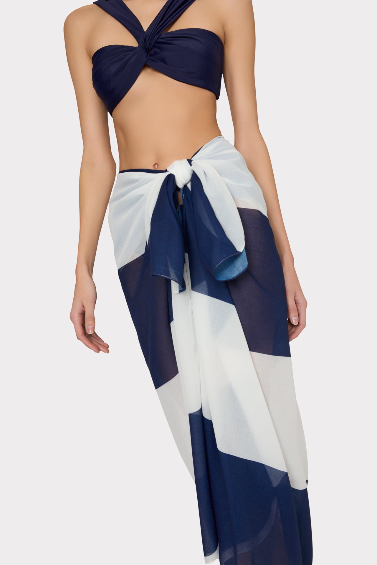 Stripe Sarong - Navy/White