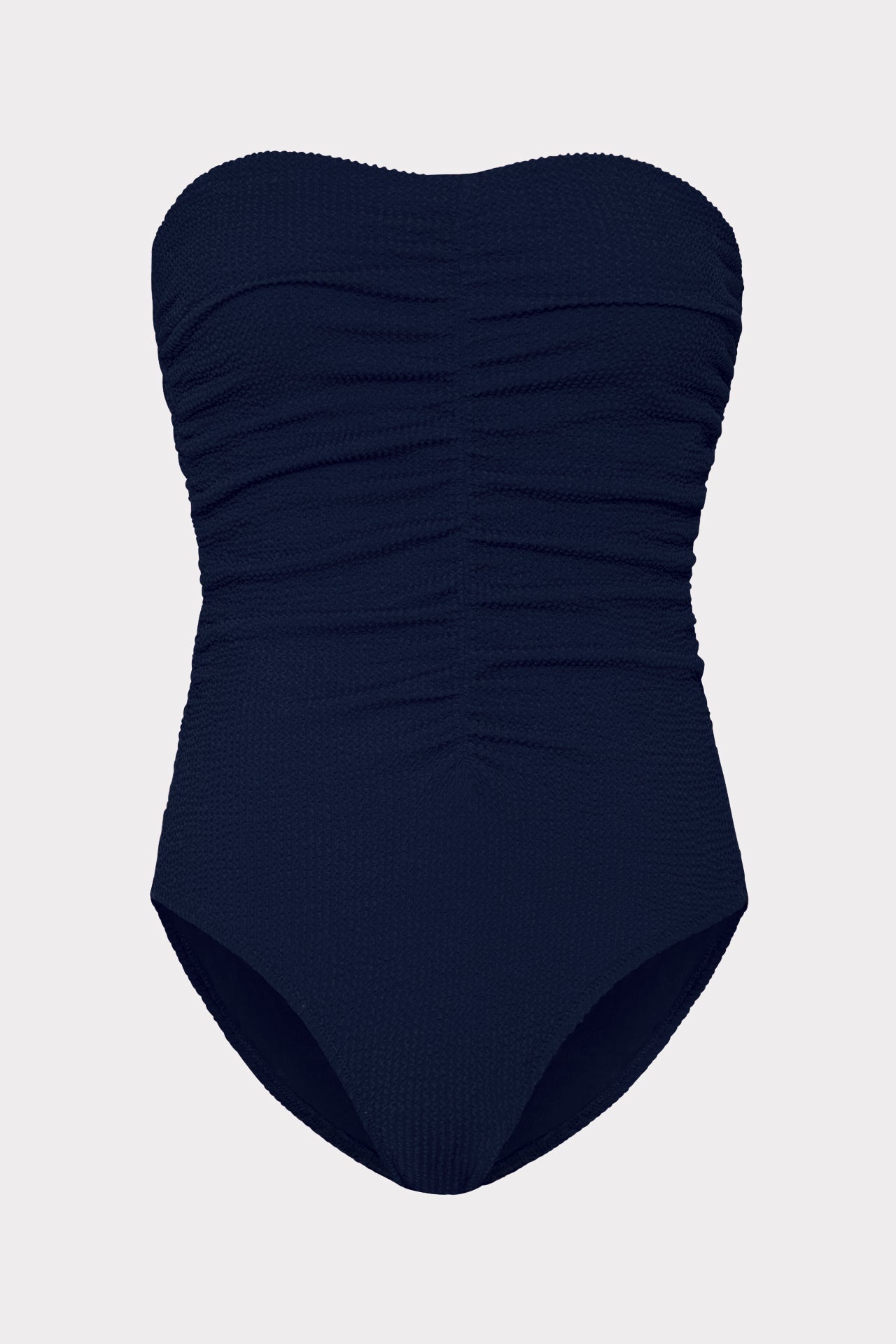 Textured Ruched One Piece - Navy