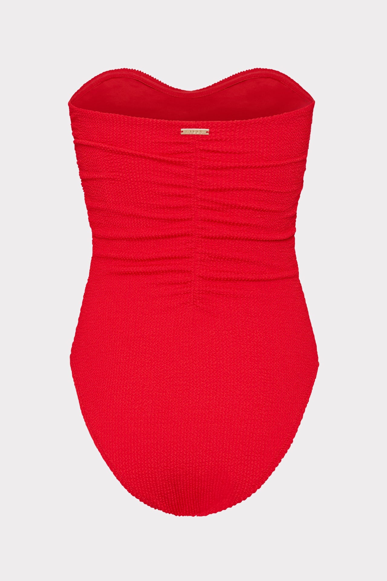 Textured Ruched One Piece - Red