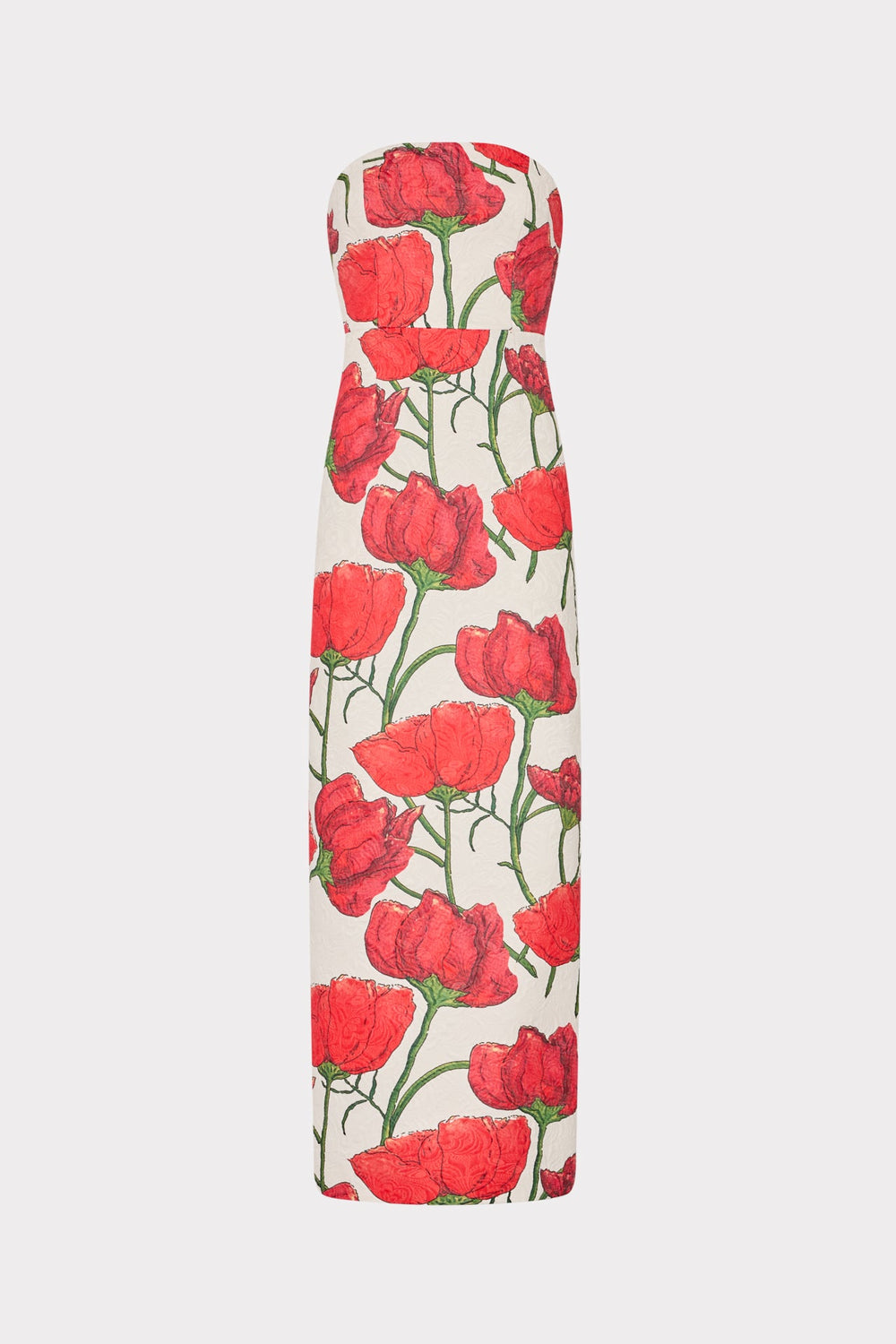 Orion Red Peonia Jacquard Dress - Red Multi