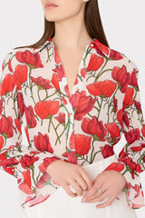 Lacey Red Peonia Blouse - Red Multi