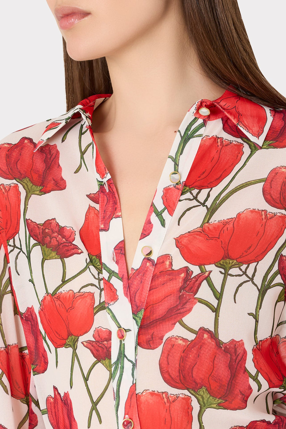 Lacey Red Peonia Blouse - Red Multi