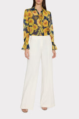 Lacey Sunflower Blouse - Navy Multi