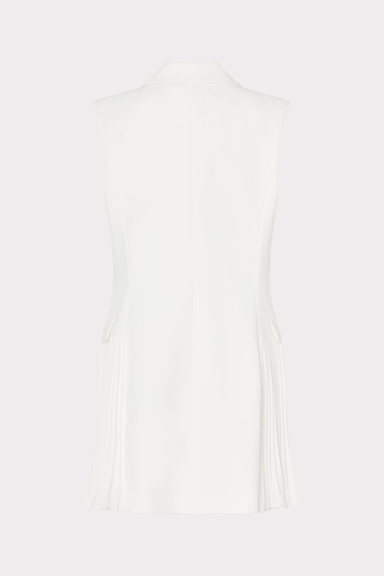 Cora Sleeveless Pleated Blazer Dress - White