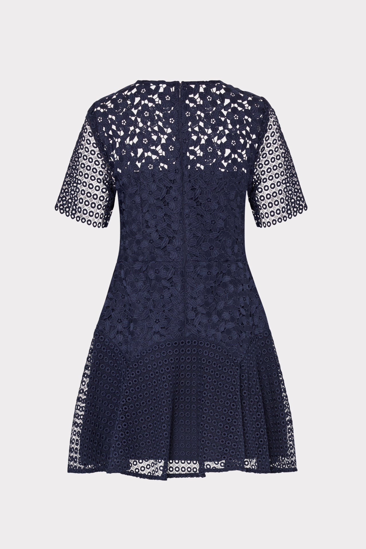 Lana Floral Geo Combo Lace Mini Dress - Navy