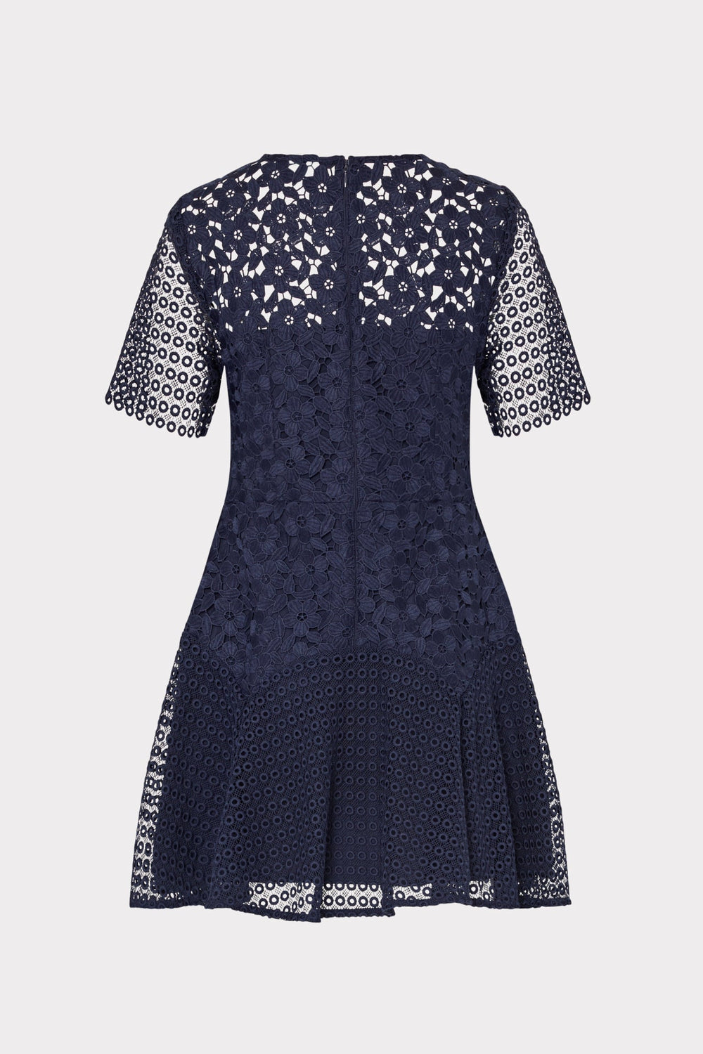Lana Floral Geo Combo Lace Mini Dress - Navy