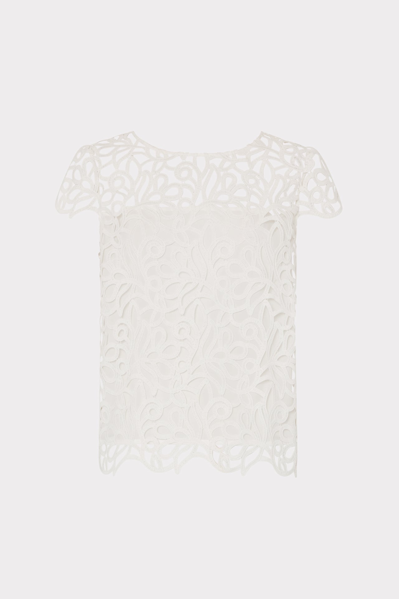 Baby Curled Lace Top - White