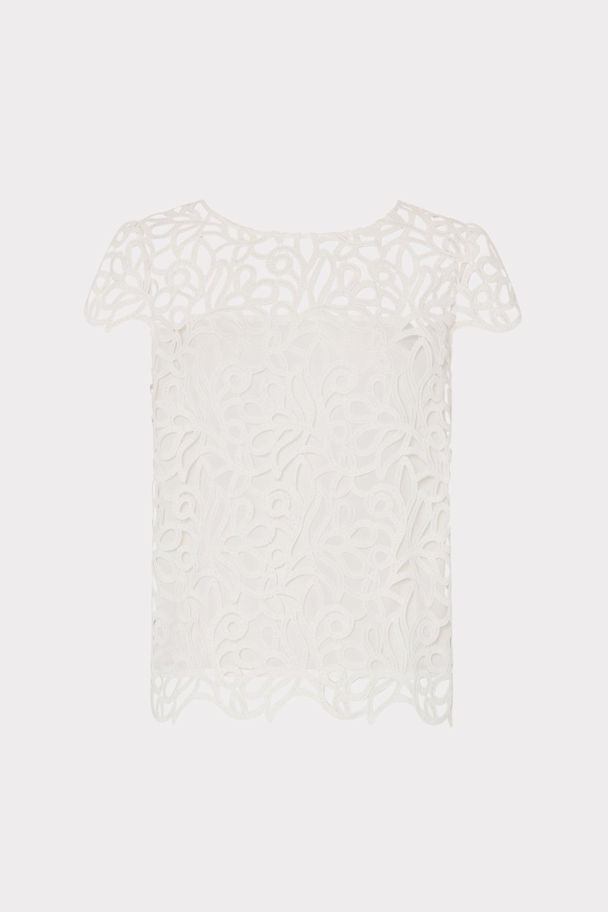 Baby Curled Lace Top - White